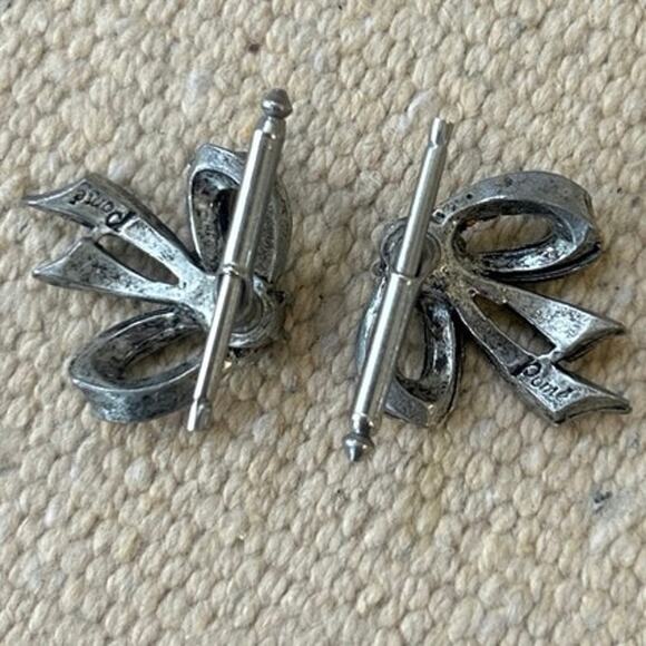 Vintage Pomerantz Bow Shaped Pink Rhinestone Women’s Cufflinks 
7/8" x 7/8". - Picture 5 of 6